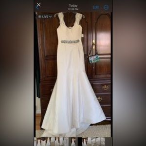 Beautiful Amsale wedding dress, lovely rhinestone belt